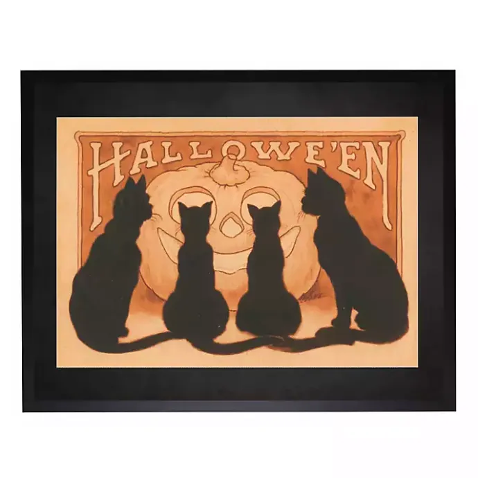Clearance Kirklands Home Halloween Black Cats Framed Wall Art