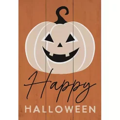 Best Kirklands Home Halloween Jack O Lantern Wood Wall Plaque Orange