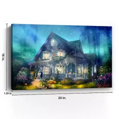Sale Kirklands Home Halloween Mansion Canvas Art Print, 16x24 Blue