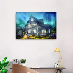 Sale Kirklands Home Halloween Mansion Canvas Art Print, 24x36 Blue
