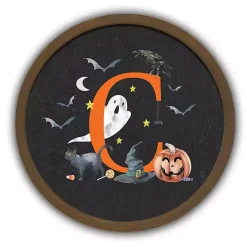 Kirklands Home Halloween Monogram C Brown Framed Wall Plaque