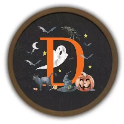 Outlet Kirklands Home Halloween Monogram D Brown Framed Wall Plaque