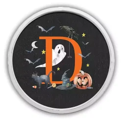 Online Kirklands Home Halloween Monogram D White Framed Wall Plaque
