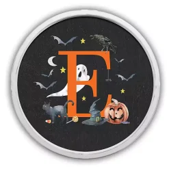 Outlet Kirklands Home Halloween Monogram E White Framed Wall Plaque