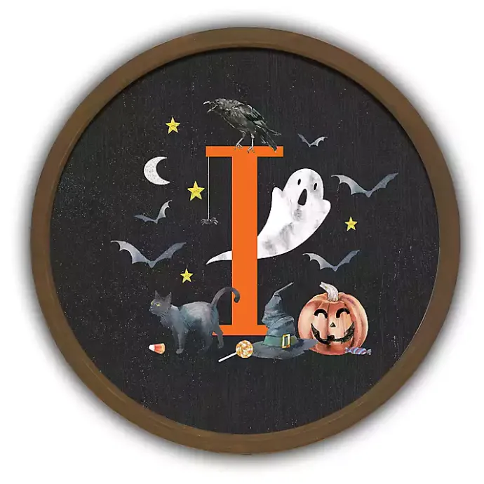 Kirklands Home Halloween Monogram I Brown Framed Wall Plaque