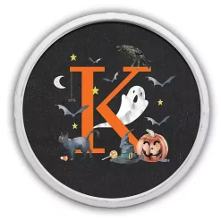 Outlet Kirklands Home Halloween Monogram K White Framed Wall Plaque