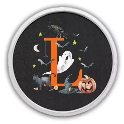 Outlet Kirklands Home Halloween Monogram L White Framed Wall Plaque