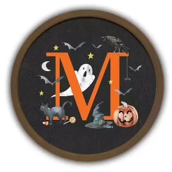 Kirklands Home Halloween Monogram M Brown Framed Wall Plaque