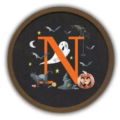 Online Kirklands Home Halloween Monogram N Brown Framed Wall Plaque