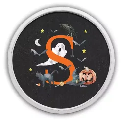 Kirklands Home Halloween Monogram S White Framed Wall Plaque