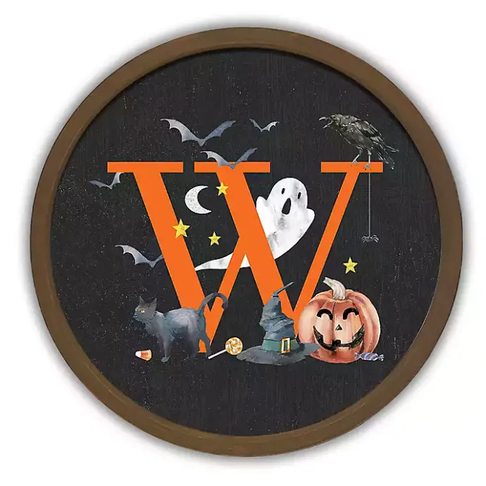 Online Kirklands Home Halloween Monogram W Brown Framed Wall Plaque