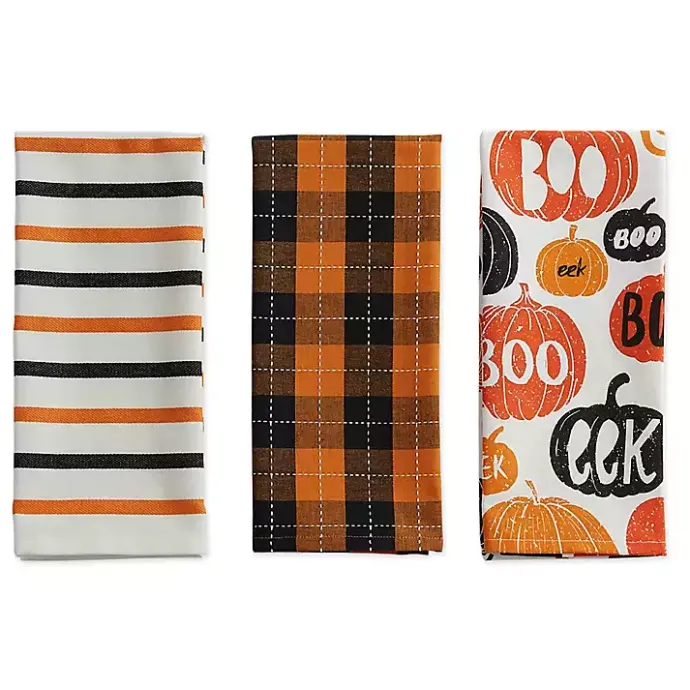Outlet Kirklands Home Halloween Pattern Kitchen Towels, Set of 3 Multi