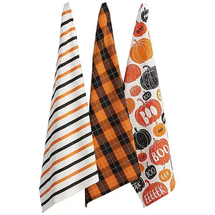 Outlet Kirklands Home Halloween Pattern Kitchen Towels, Set of 3 Multi