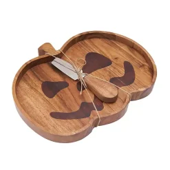Best Kirklands Home Halloween Pumpkin Serving Board with Spreader Brown