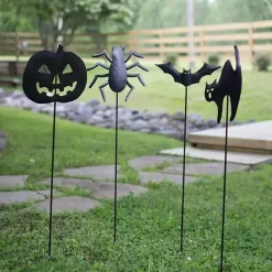 New Kirklands Home Halloween Yard Stakes, Set of 4 Black