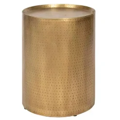 Sale Kirklands Home Hammered Brass Barrel Accent Table