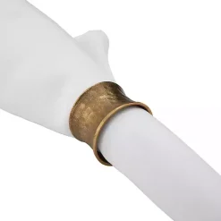 Outlet Kirklands Home Hammered Brass Inverted Napkin Rings, Set of 4 Gold