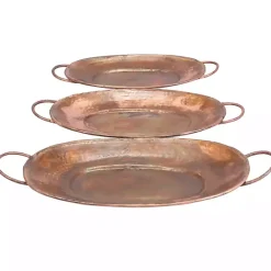 Sale Kirklands Home Hammered Copper 3-pc. Iridescent Tray Set Brown