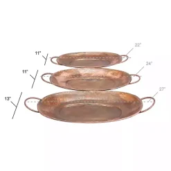 Sale Kirklands Home Hammered Copper 3-pc. Iridescent Tray Set Brown