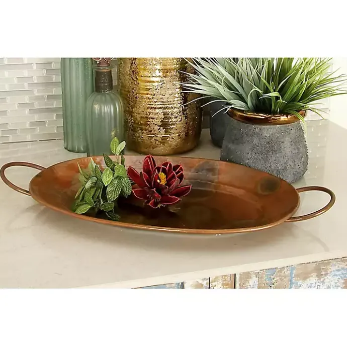 Sale Kirklands Home Hammered Copper 3-pc. Iridescent Tray Set Brown