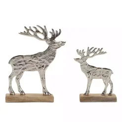 Best Kirklands Home Hammered Metal Deer Silhouette Figurines, Set of 2 Silver