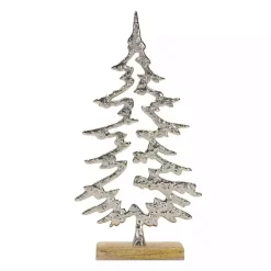 Outlet Kirklands Home Hammered Metal Pine Tree Figurines, Set of 2 Silver
