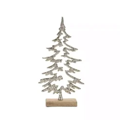 Outlet Kirklands Home Hammered Metal Pine Tree Figurines, Set of 2 Silver