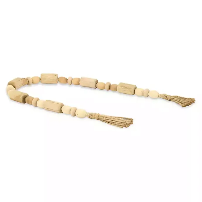 Sale Kirklands Home Handcrafted Natural Wood Beaded Garland Tan