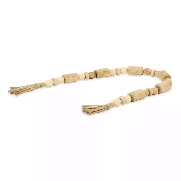 Sale Kirklands Home Handcrafted Natural Wood Beaded Garland Tan