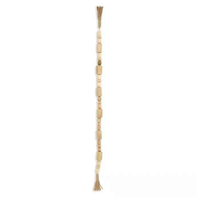 Sale Kirklands Home Handcrafted Natural Wood Beaded Garland Tan
