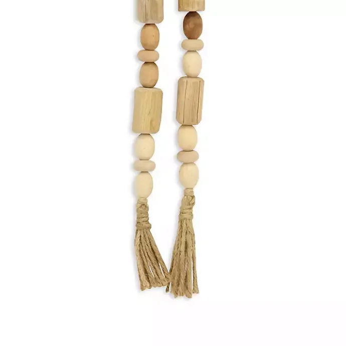 Sale Kirklands Home Handcrafted Natural Wood Beaded Garland Tan