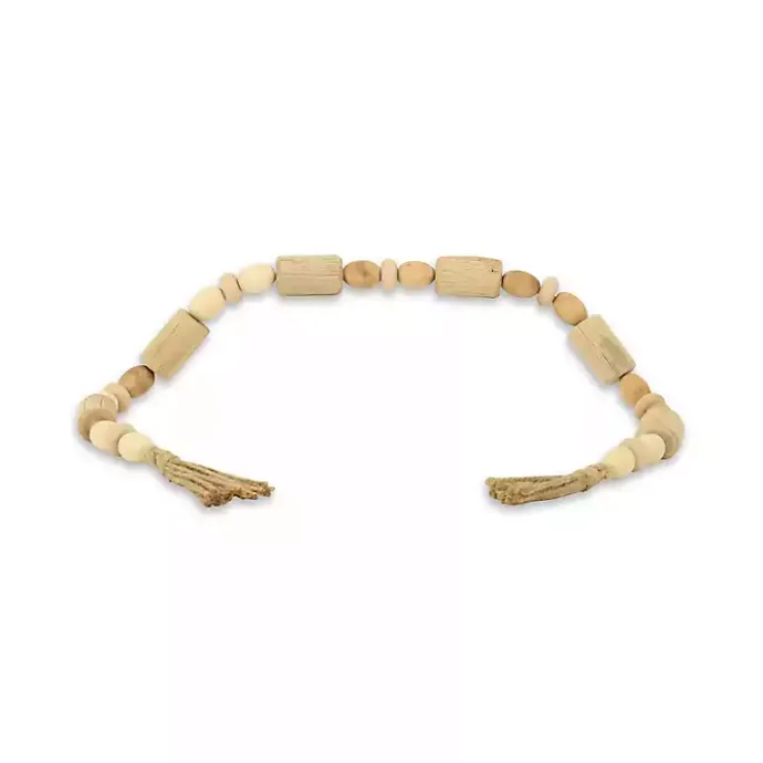 Sale Kirklands Home Handcrafted Natural Wood Beaded Garland Tan