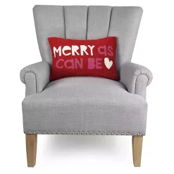 Discount Kirklands Home Handhooked Merry As Can Be Lumbar Pillow