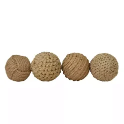 Hot Kirklands Home Handmade Jute Rope Orbs, Set of 4 Brown