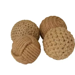 Hot Kirklands Home Handmade Jute Rope Orbs, Set of 4 Brown