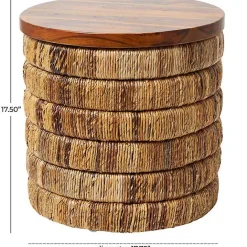 Hot Kirklands Home Handmade Seagrass Round Accent Table Brown