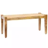 Clearance Kirklands Home Handwoven Rattan Cane and Mango Wood Bench
