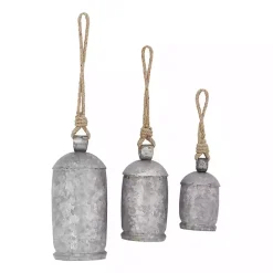 New Kirklands Home Hanging Decorative Bells, Set of 3 Silver