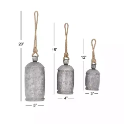 New Kirklands Home Hanging Decorative Bells, Set of 3 Silver