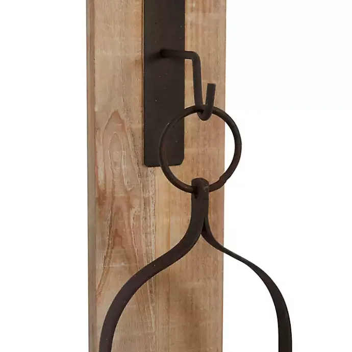 Hot Kirklands Home Hanging Lantern Fir Wood and Iron Sconce