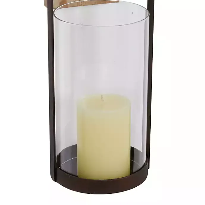 Hot Kirklands Home Hanging Lantern Fir Wood and Iron Sconce