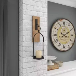 Hot Kirklands Home Hanging Lantern Fir Wood and Iron Sconce