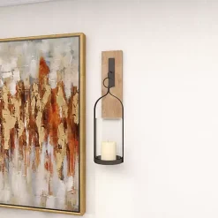 Hot Kirklands Home Hanging Lantern Fir Wood and Iron Sconce