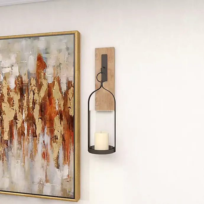 Hot Kirklands Home Hanging Lantern Fir Wood and Iron Sconce