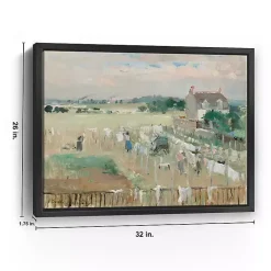Outlet Kirklands Home Hanging the Laundry Out Framed Canvas Art Print Green