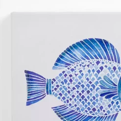 Clearance Kirklands Home Happy Blue Fish Canvas Art Prints, Set of 2