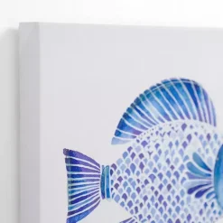 Clearance Kirklands Home Happy Blue Fish Canvas Art Prints, Set of 2
