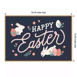 New Kirklands Home Happy Easter Bunnies Framed Canvas Art Print