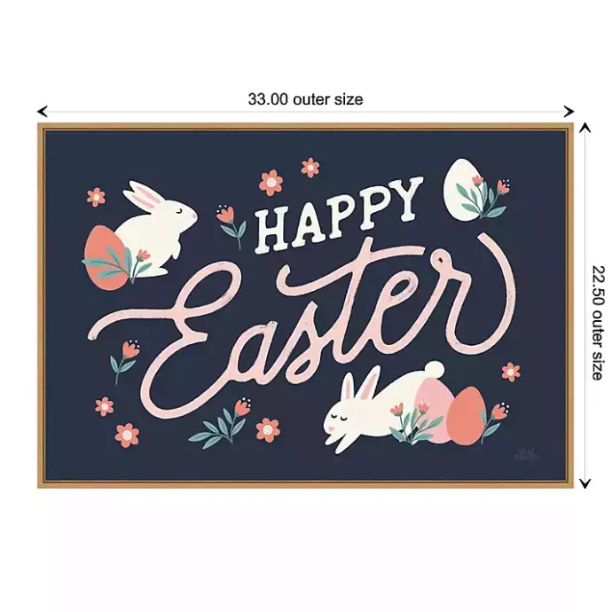 New Kirklands Home Happy Easter Bunnies Framed Canvas Art Print