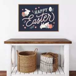New Kirklands Home Happy Easter Bunnies Framed Canvas Art Print